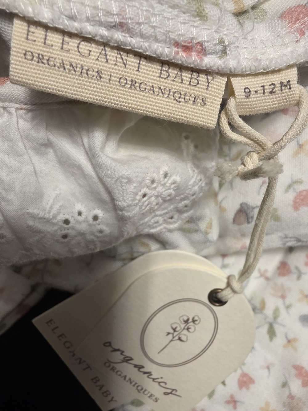 Elegant Baby Delicate Floral Ruffle Collar Baby Romper - White with Pink & Green - Picture 7 of 12